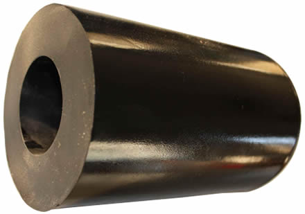 A black rubber cylindrical fender