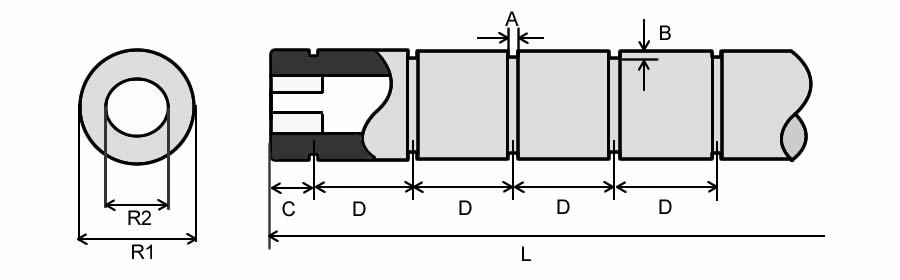 A plan of a tugboat fender with flat ends