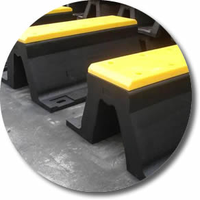 a row of arch fender with covering plate is on ground.