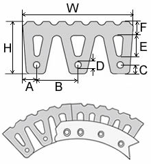A plan about dimension and installation of M type rubber fender