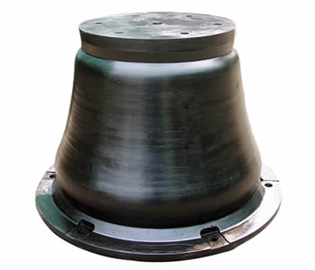 A black rubber cone fender