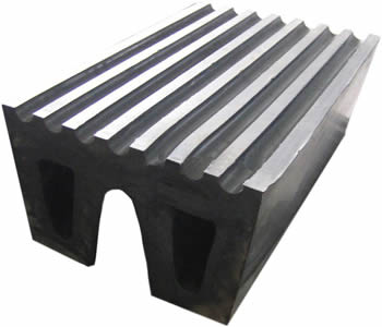 A black standard W type rubber fenders